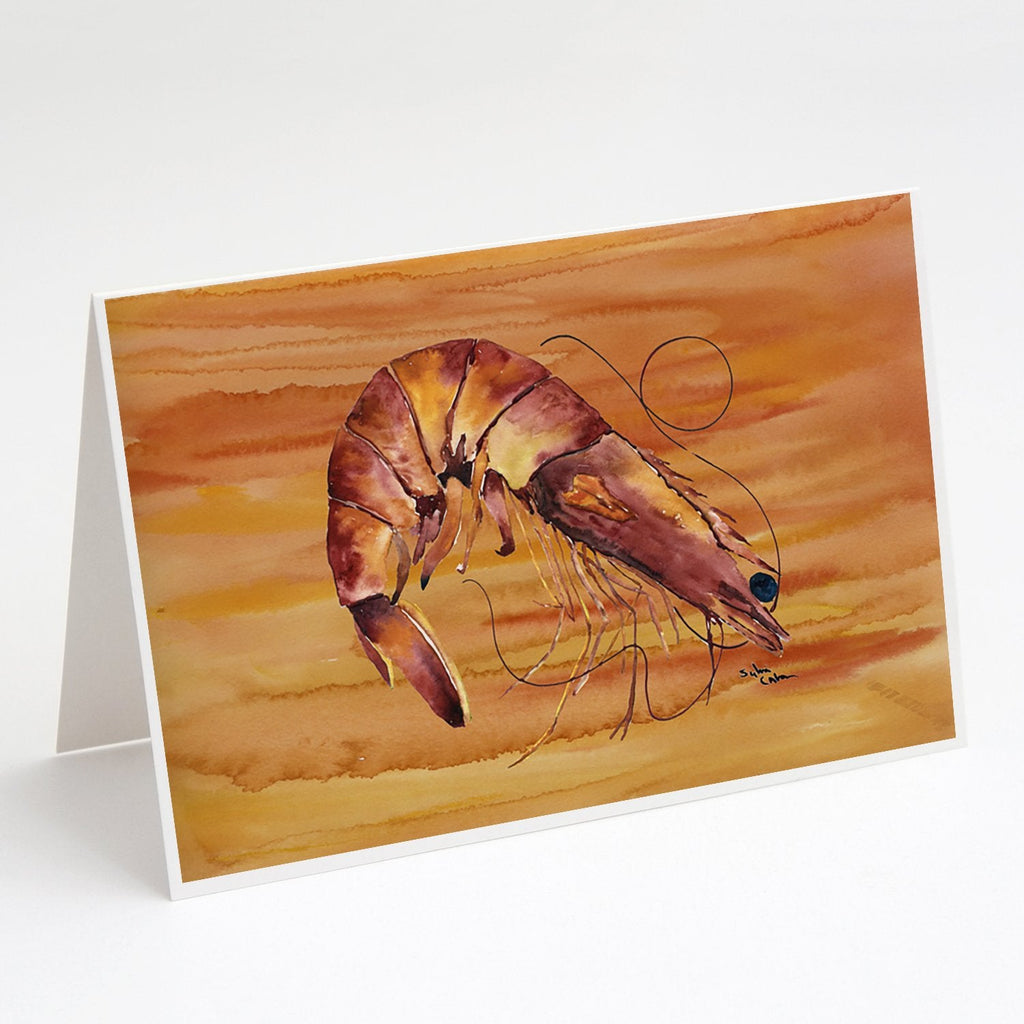 Cooked Shrimp Spicy Hot Greeting Cards Pack of 8 Blank Cards with Envelopes Whimsical A7 Size 5x7