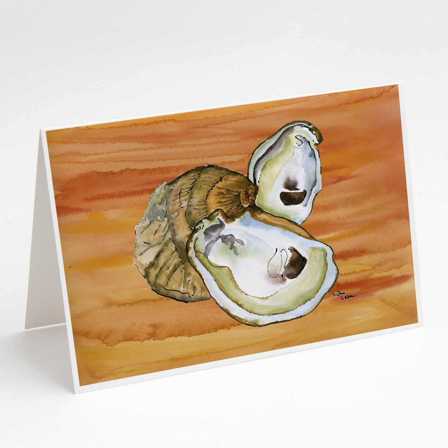 Oyster Hot and Spicy Greeting Cards Pack of 8 Blank Cards with Envelopes Whimsical A7 Size 5x7