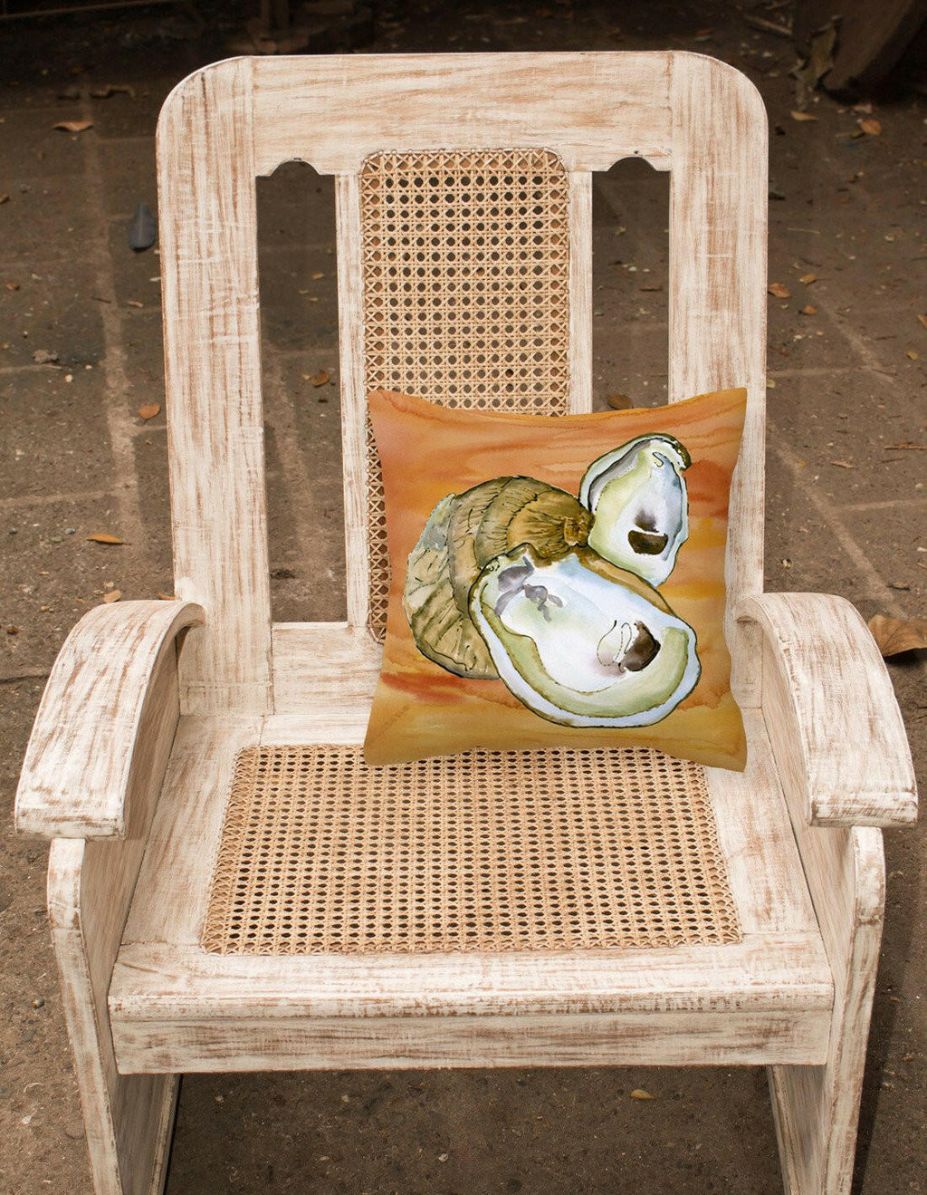 Oyster Hot and Spicy Decorative Throw Pillow 14x14 Indoor Outdoor Accent Cushion, Fabric Cover with Insert for Sofa, Bed, Porch & Living Room