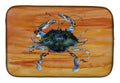 Male Blue Crab Spicy Hot Dish Drying Mat Absorbent Dish Drying Mat Pad for Kitchen Counter Dish Drainer Mat for Countertop, 14 x 21", Multicolor