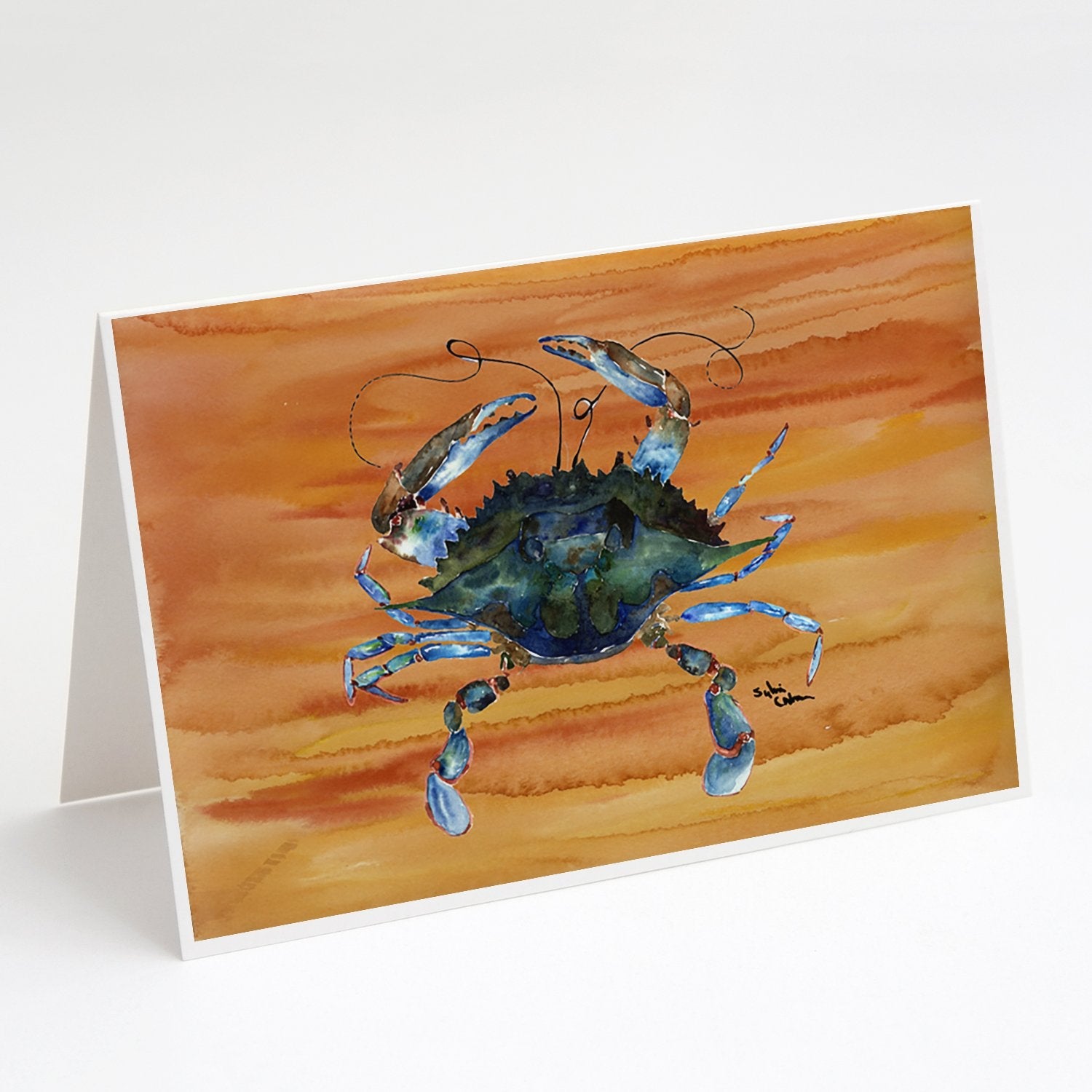 Male Blue Crab Spicy Hot Greeting Cards Pack of 8 Blank Cards with Envelopes Whimsical A7 Size 5x7