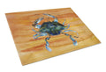 Male Blue Crab Spicy Hot Cutting Board Tempered Glass Kitchen Cutting Surface, Heat Resistant Chopping, Non-Slip Feet, Food Prep & Serving