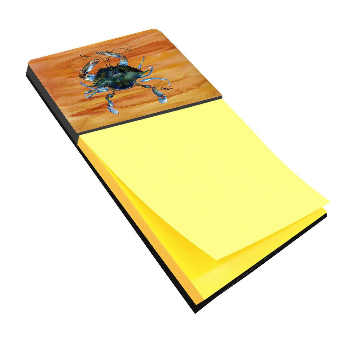 Male Blue Crab Spicy Hot Watercolor Sticky Note Holder Refillable Dispenser Desk Accessory 3x3 Pad Gift