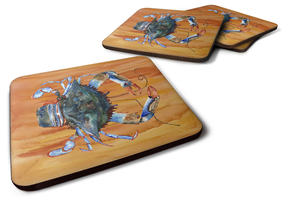 Male Blue Crab Spicy Hot Foam Coasters Set of 4 Cup Coasters for Indoor Outdoor, Tabletop Protection, Anti Slip, Mouse pad Material