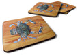 Male Blue Crab Spicy Hot Foam Coasters Set of 4 Cup Coasters for Indoor Outdoor, Tabletop Protection, Anti Slip, Mouse pad Material