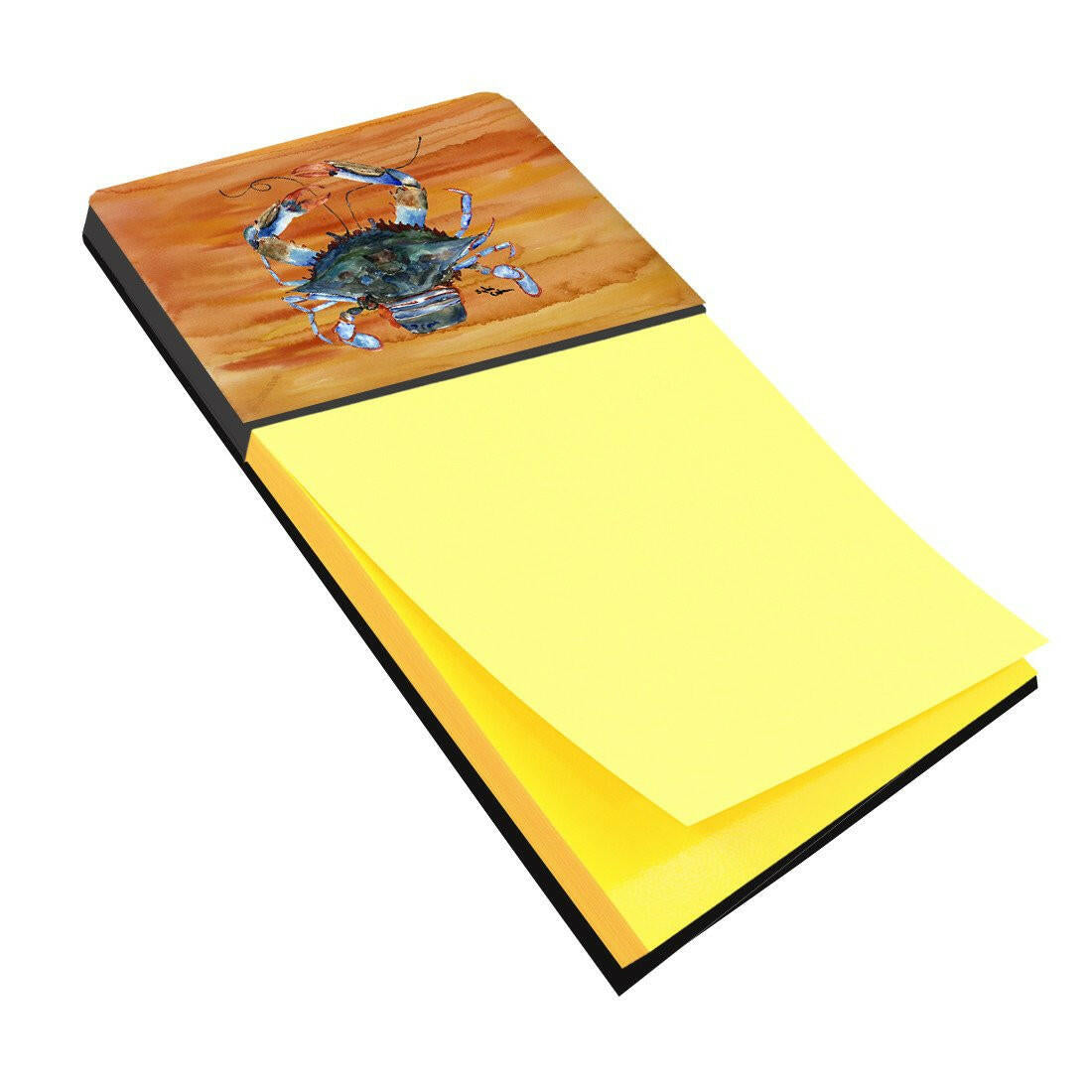 Male Blue Crab Spicy Hot Watercolor Sticky Note Holder Refillable Dispenser Desk Accessory 3x3 Pad Gift