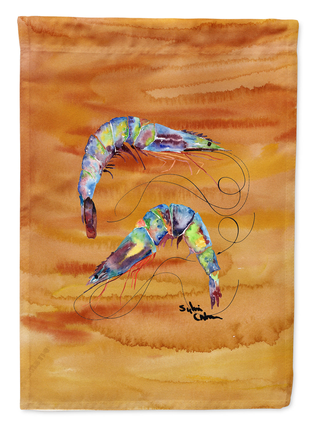 Shrimp Spicy Hot House Flag 28x40 Porch Sleeve Pole Decorative Outside Yard Banner Artwork Wall Hanging, Polyester