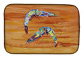 Shrimp Spicy Hot Dish Drying Mat Absorbent Dish Drying Mat Pad for Kitchen Counter Dish Drainer Mat for Countertop, 14 x 21", Multicolor