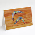 Shrimp Spicy Hot Greeting Cards Pack of 8 Blank Cards with Envelopes Whimsical A7 Size 5x7