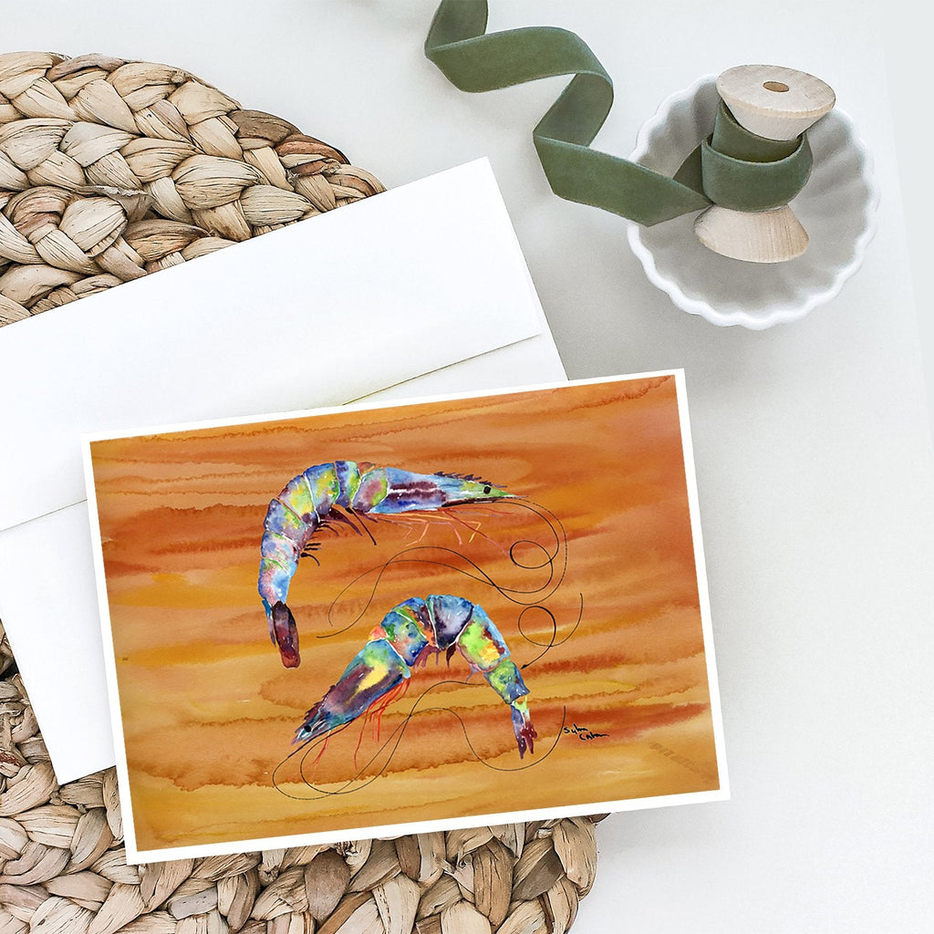 Shrimp Spicy Hot Greeting Cards Pack of 8 Blank Cards with Envelopes Whimsical A7 Size 5x7