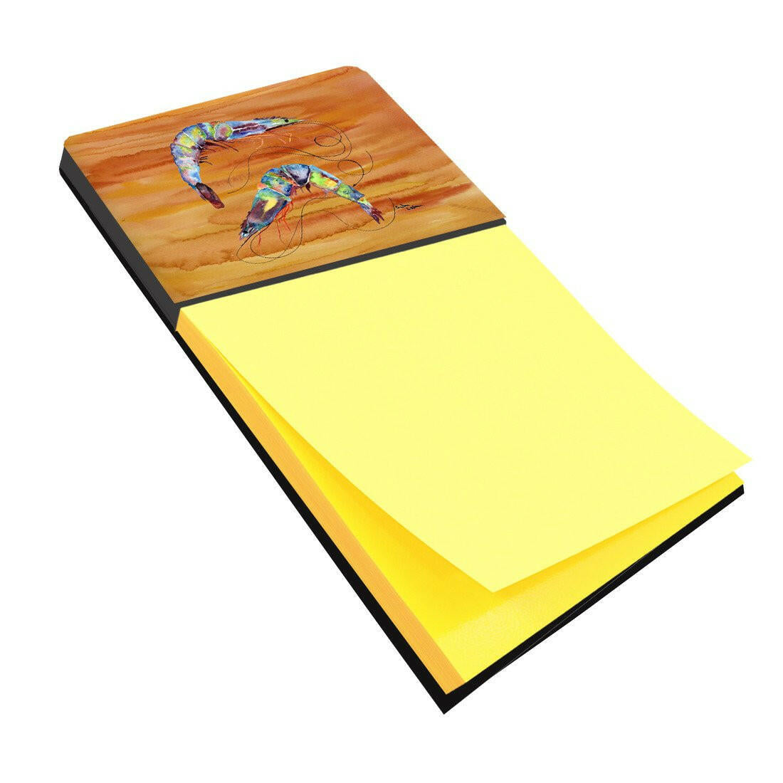 Shrimp Spicy Hot Watercolor Sticky Note Holder Refillable Dispenser Desk Accessory 3x3 Pad Gift