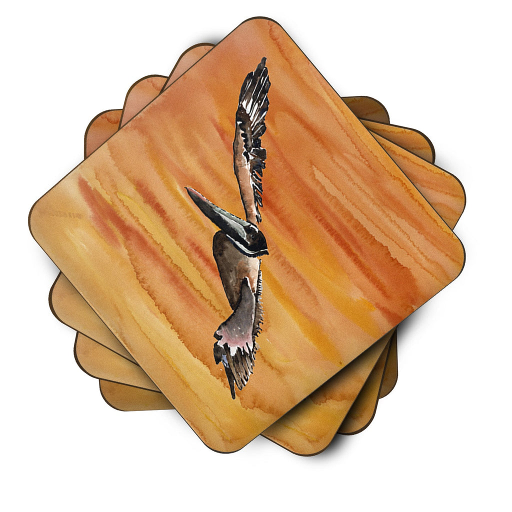 Pelican Foam Coasters Set of 4 Cup Coasters for Indoor Outdoor, Tabletop Protection, Anti Slip, Mouse pad Material