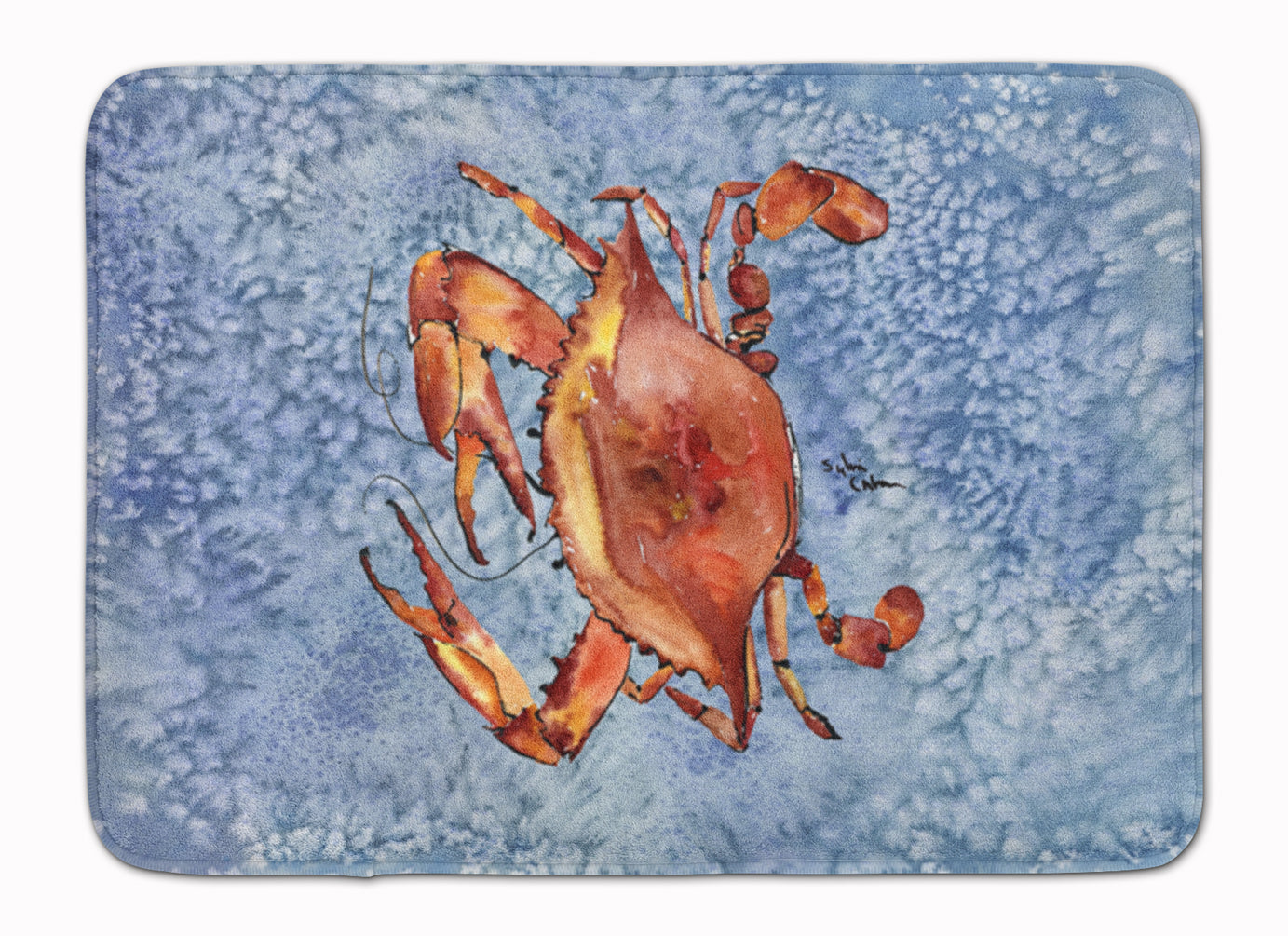 Cooked Crab Cool Blue Water Memory Foam Kitchen Mat Machine Washable Anti-Fatigue Cushion Comfort Bath or Kitchen Rug