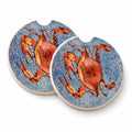 Cooked Crab Cool Blue Water Set of 2 Cup Holder Car Coasters Absorbent Round Sandstone Coasters Gifts for Men or Women, 2.5, Multicolor