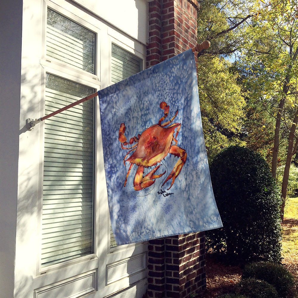 Cooked Crab Cool Blue Water House Flag 28x40 Porch Sleeve Pole Decorative Outside Yard Banner Artwork Wall Hanging, Polyester