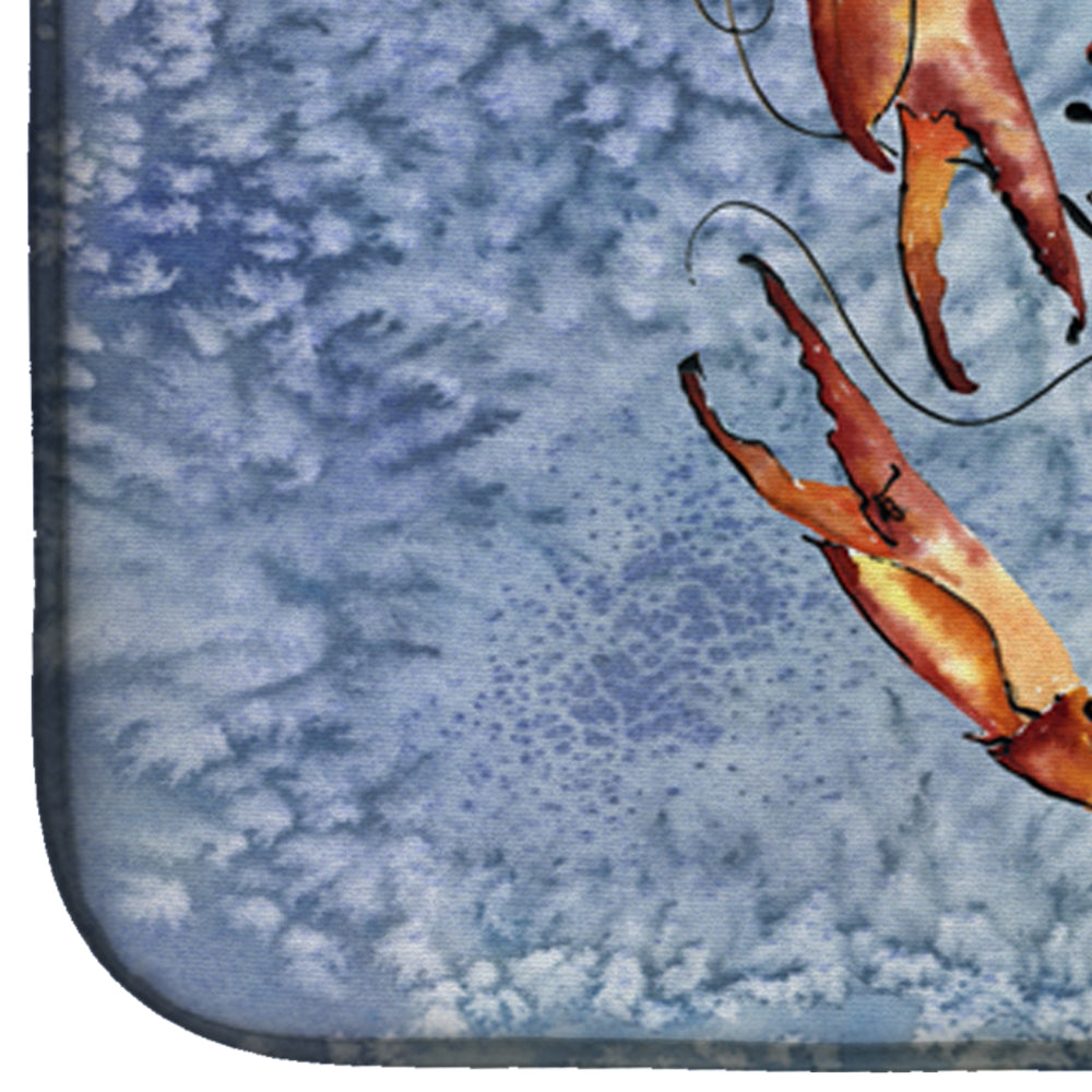 Cooked Crab Cool Blue Water Dish Drying Mat Absorbent Dish Drying Mat Pad for Kitchen Counter Dish Drainer Mat for Countertop, 14 x 21", Multicolor
