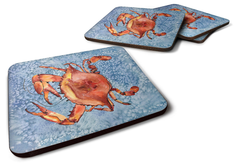 Cooked Crab Cool Blue Water Foam Coasters Set of 4 Cup Coasters for Indoor Outdoor, Tabletop Protection, Anti Slip, Mouse pad Material