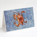 Cooked Crab Cool Blue Water Greeting Cards Pack of 8 Blank Cards with Envelopes Whimsical A7 Size 5x7