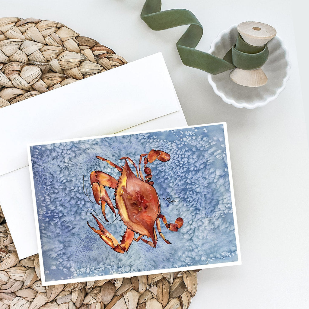 Cooked Crab Cool Blue Water Greeting Cards Pack of 8 Blank Cards with Envelopes Whimsical A7 Size 5x7