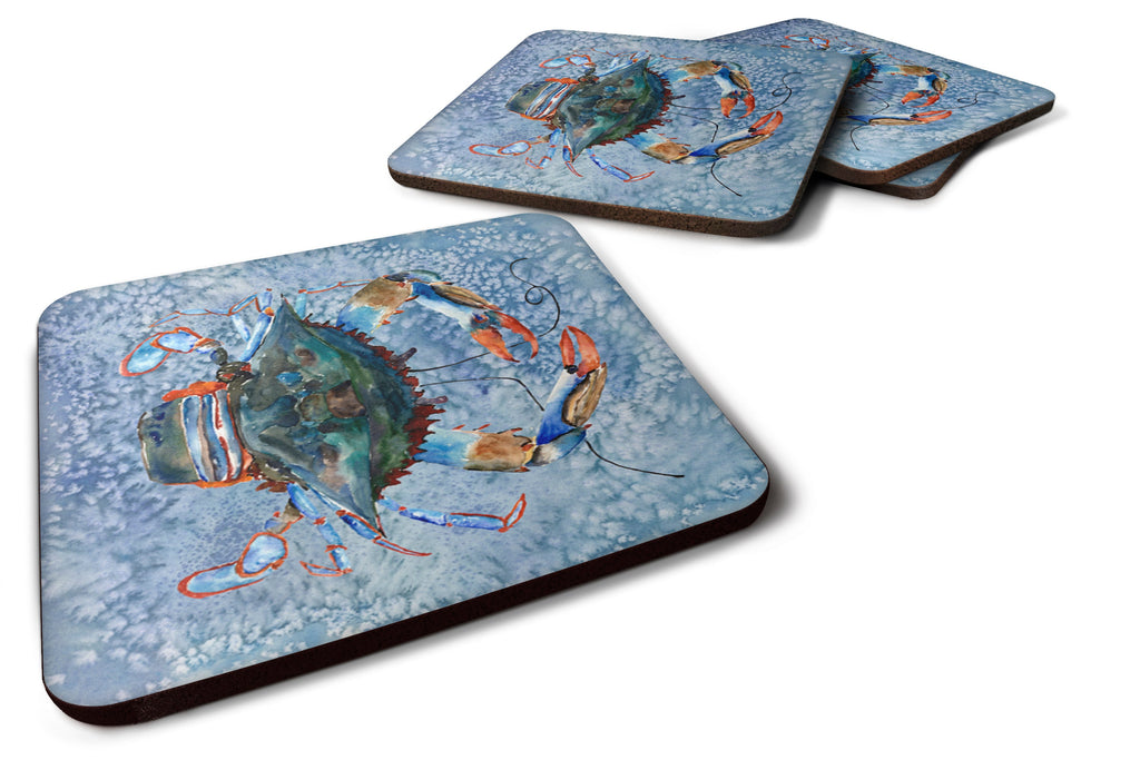 Female Blue Crab Cool Blue Water Foam Coasters Set of 4 Cup Coasters for Indoor Outdoor, Tabletop Protection, Anti Slip, Mouse pad Material