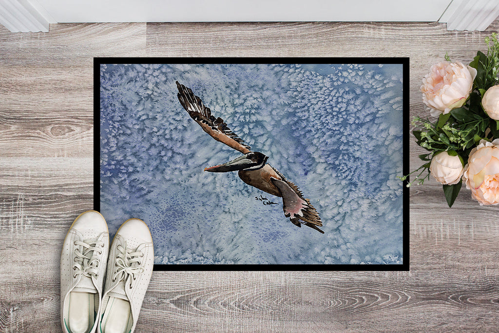 Pelican Cool Blue Water Doormat Indoor Outdoor 24H X 36W Front Door Mat Rugs for Entryway, Non Slip Washable Low Pile,