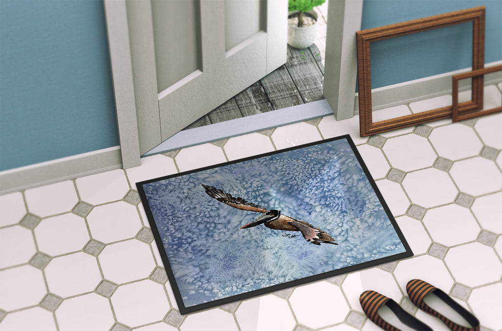 Pelican Cool Blue Water Doormat Indoor Outdoor 24H X 36W Front Door Mat Rugs for Entryway, Non Slip Washable Low Pile,