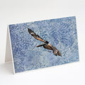 Pelican Cool Blue Water Greeting Cards Pack of 8 Blank Cards with Envelopes Whimsical A7 Size 5x7