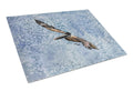 Pelican Cool Blue Water Cutting Board Tempered Glass Kitchen Cutting Surface, Heat Resistant Chopping, Non-Slip Feet, Food Prep & Serving
