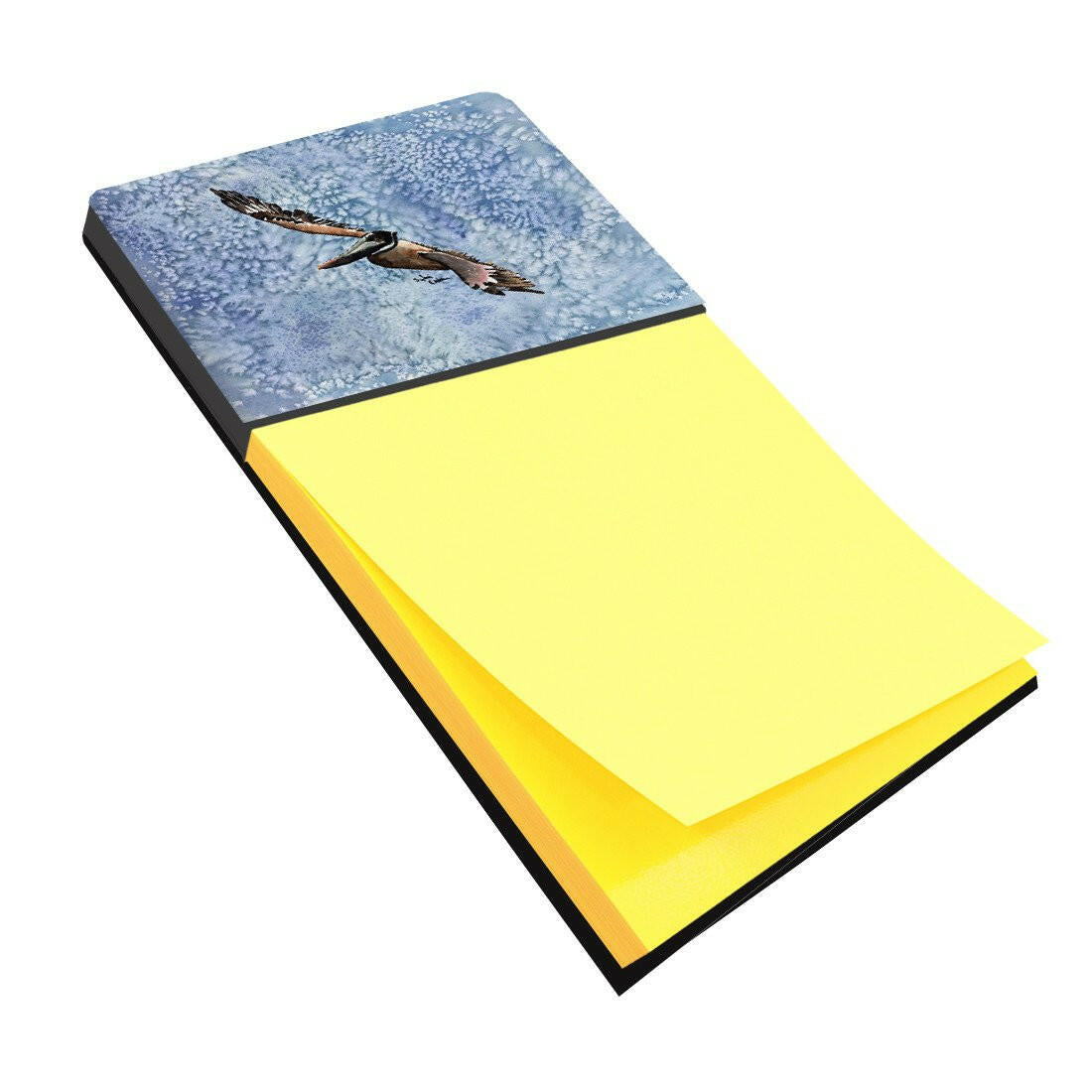 Pelican Cool Blue Water Watercolor Sticky Note Holder Refillable Dispenser Desk Accessory 3x3 Pad Gift