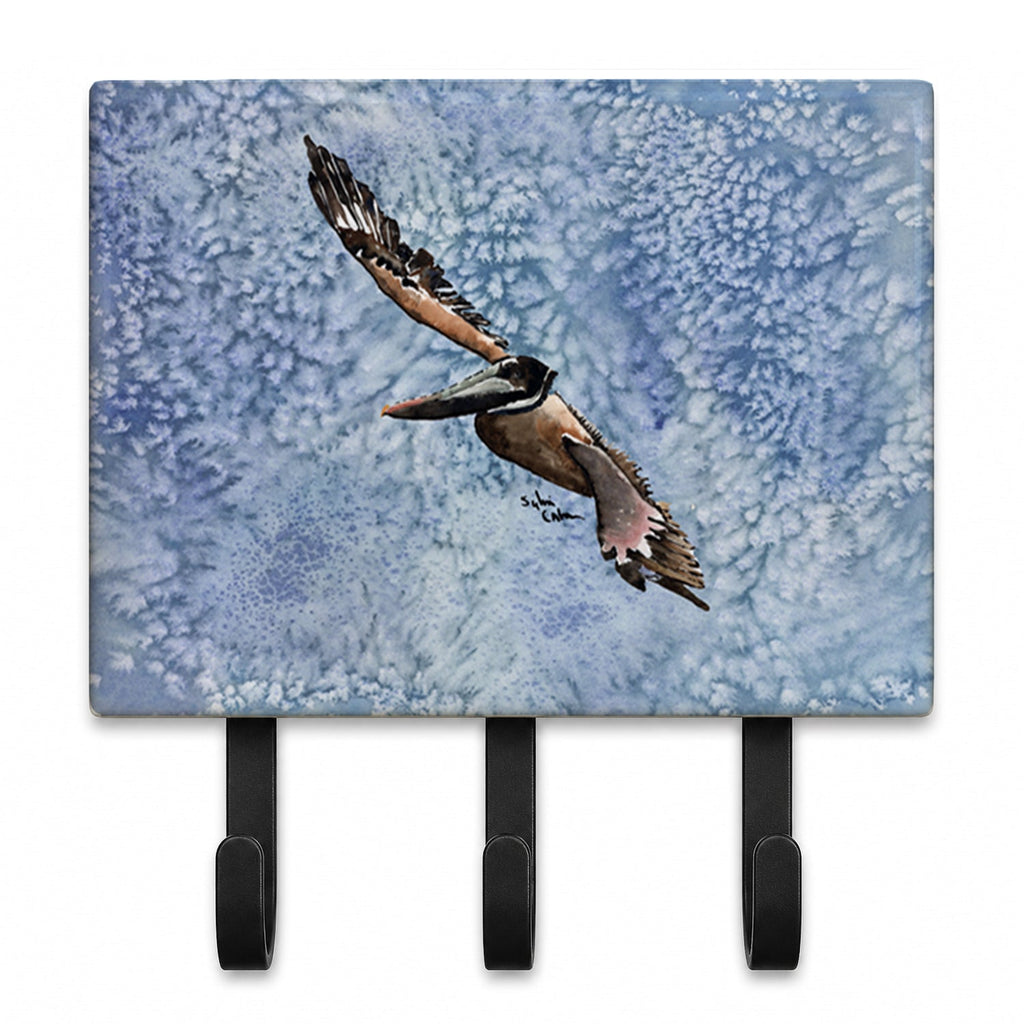 Pelican Cool Blue Water Leash or Key Holder Wall Hooks, Coat Rack Wall Mount, for Hanging Keys, Towels, Aprons, Leashes