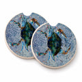 Male Blue Crab Cool Blue Water Set of 2 Cup Holder Car Coasters Absorbent Round Sandstone Coasters Gifts for Men or Women, 2.5, Multicolor