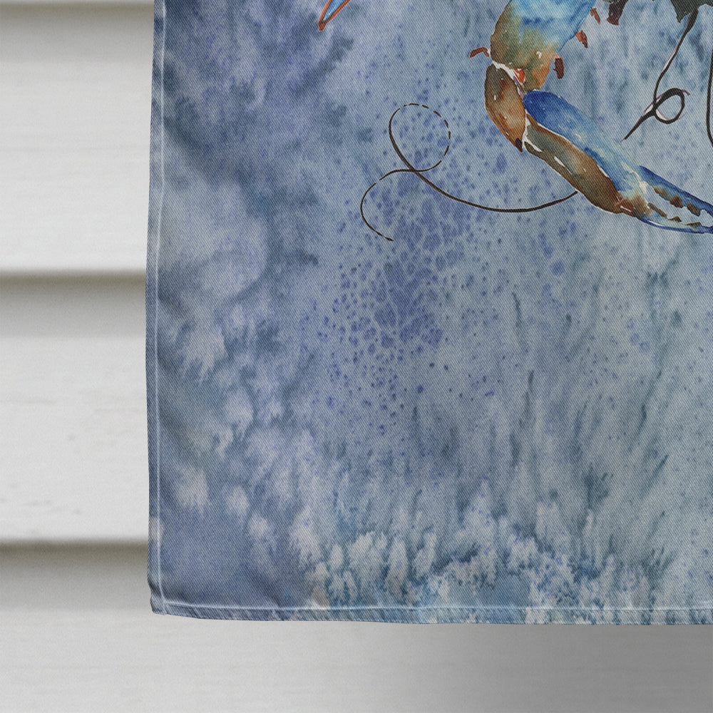 Male Blue Crab Cool Blue Water House Flag 28x40 Porch Sleeve Pole Decorative Outside Yard Banner Artwork Wall Hanging, Polyester