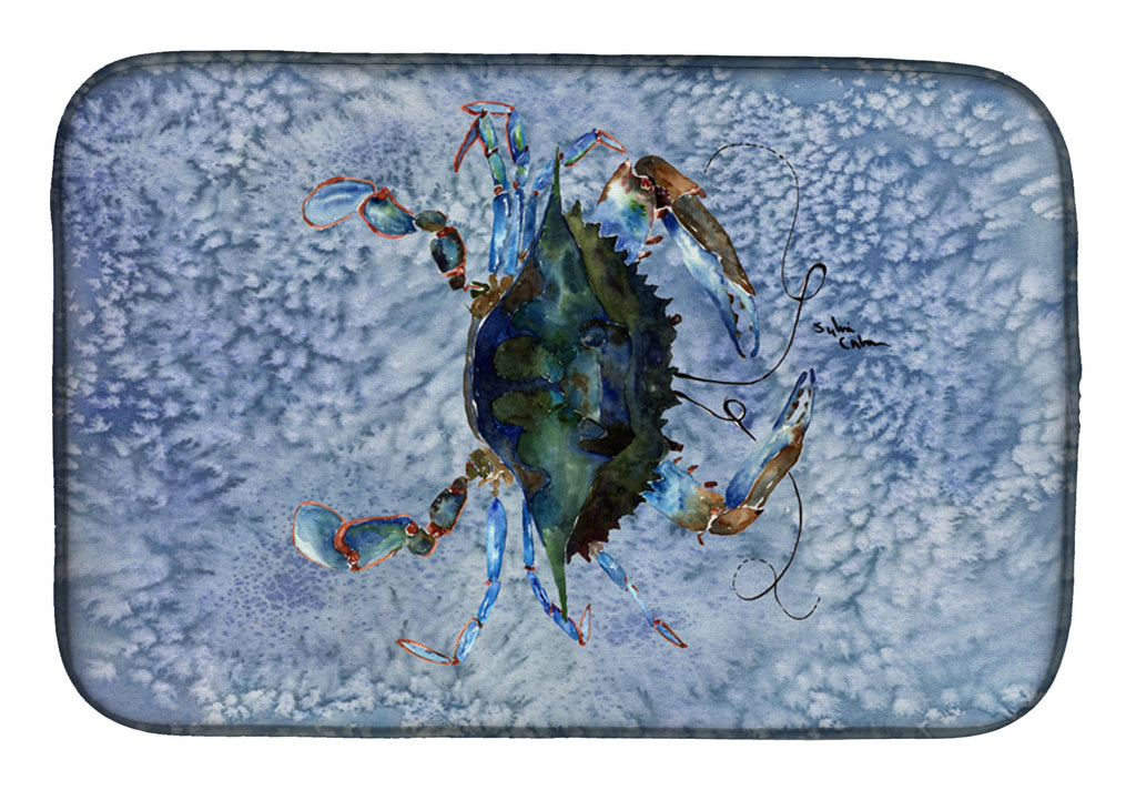 Male Blue Crab Cool Blue Water Dish Drying Mat Absorbent Dish Drying Mat Pad for Kitchen Counter Dish Drainer Mat for Countertop, 14 x 21", Multicolor