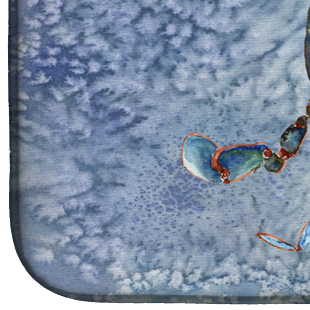 Male Blue Crab Cool Blue Water Dish Drying Mat Absorbent Dish Drying Mat Pad for Kitchen Counter Dish Drainer Mat for Countertop, 14 x 21", Multicolor