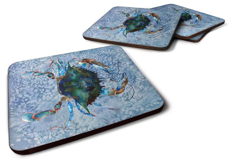 Male Blue Crab Cool Blue Water Foam Coasters Set of 4 Cup Coasters for Indoor Outdoor, Tabletop Protection, Anti Slip, Mouse pad Material