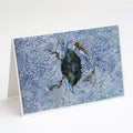 Male Blue Crab Cool Blue Water Greeting Cards Pack of 8 Blank Cards with Envelopes Whimsical A7 Size 5x7