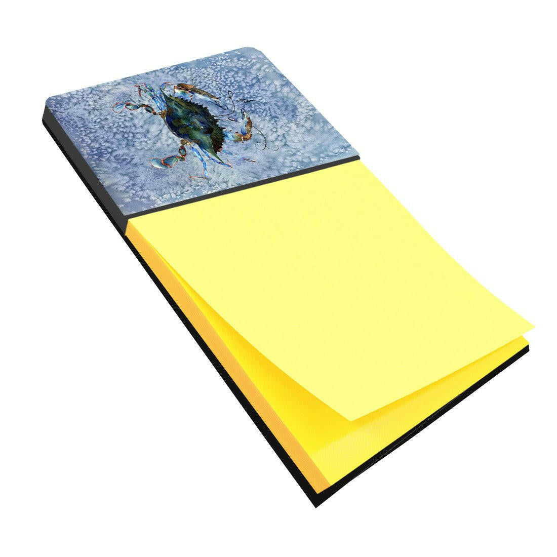 Male Blue Crab Cool Blue Water Watercolor Sticky Note Holder Refillable Dispenser Desk Accessory 3x3 Pad Gift