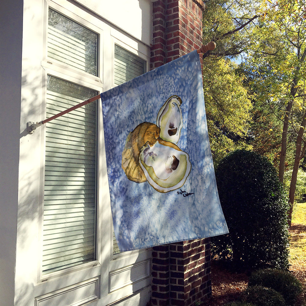 Oyster Cool Blue Water House Flag 28x40 Porch Sleeve Pole Decorative Outside Yard Banner Artwork Wall Hanging, Polyester