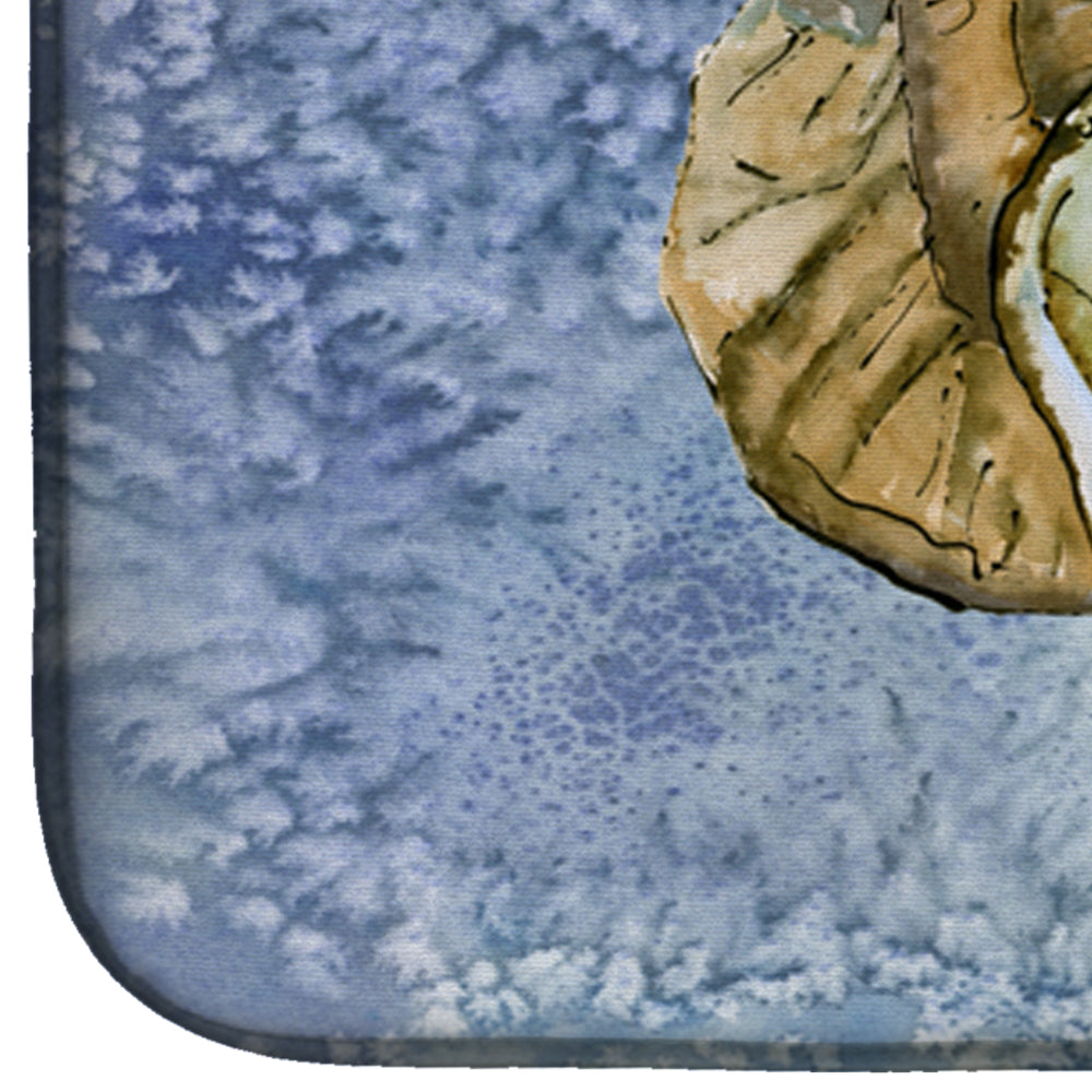 Oyster Cool Blue Water Dish Drying Mat Absorbent Dish Drying Mat Pad for Kitchen Counter Dish Drainer Mat for Countertop, 14 x 21", Multicolor