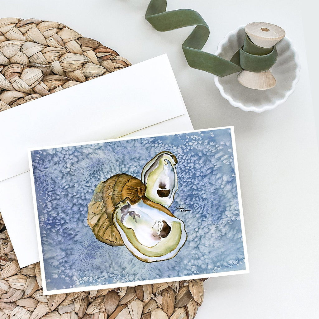 Oyster Cool Blue Water Greeting Cards Pack of 8 Blank Cards with Envelopes Whimsical A7 Size 5x7