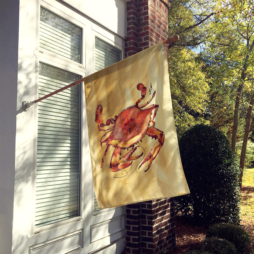 Cooked Crab Sandy Beach House Flag 28x40 Porch Sleeve Pole Decorative Outside Yard Banner Artwork Wall Hanging, Polyester