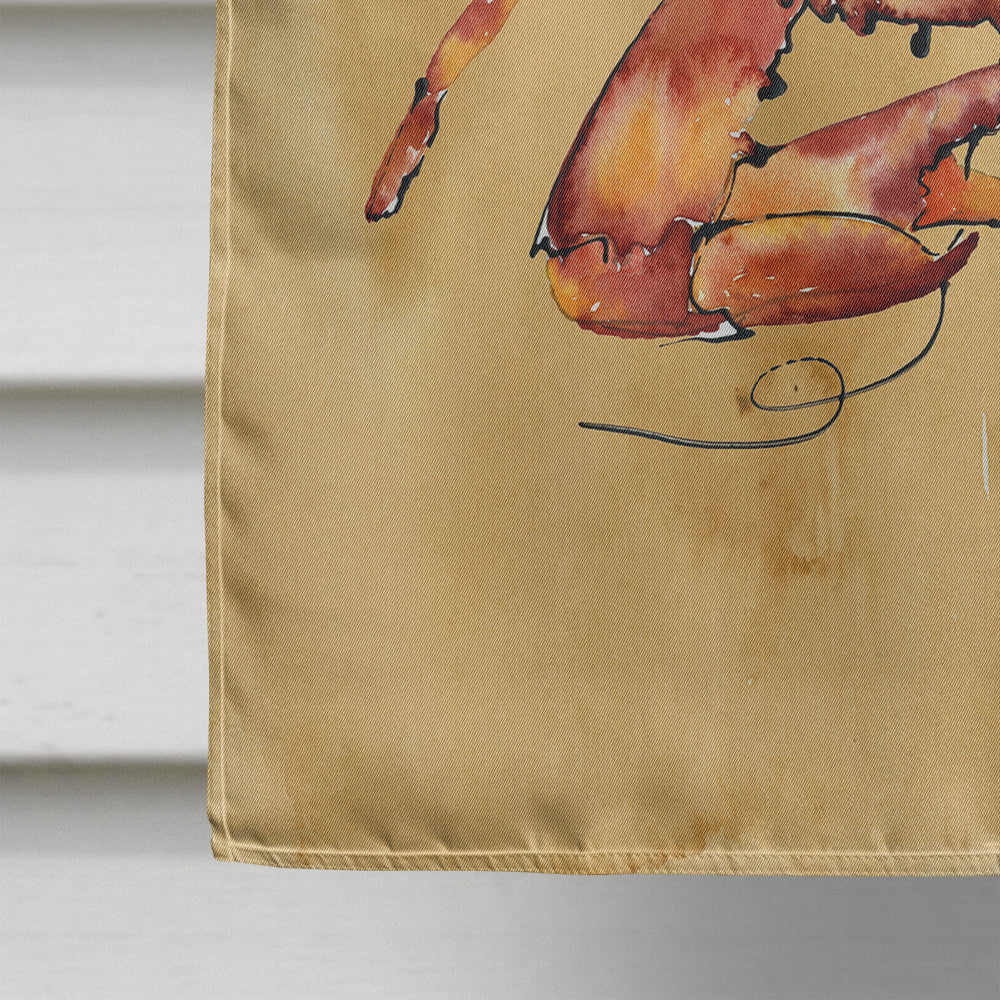 Cooked Crab Sandy Beach House Flag 28x40 Porch Sleeve Pole Decorative Outside Yard Banner Artwork Wall Hanging, Polyester