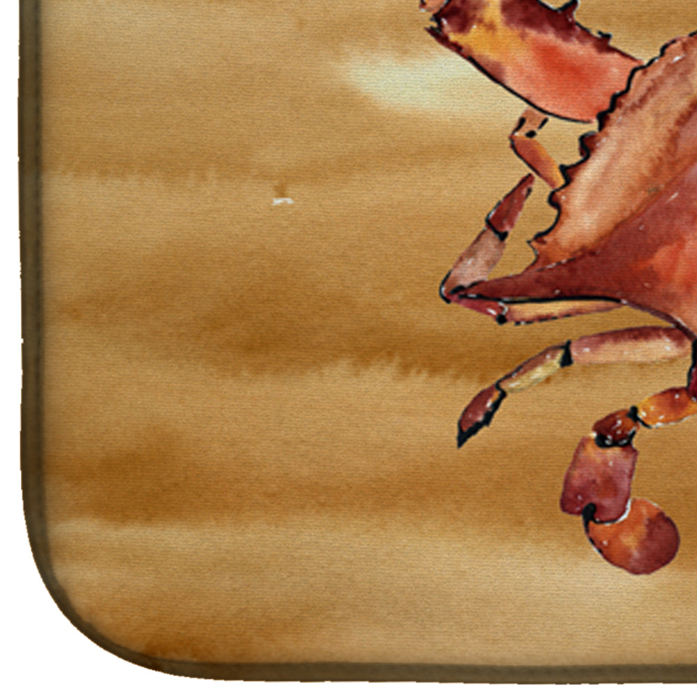 Cooked Crab Sandy Beach Dish Drying Mat Absorbent Dish Drying Mat Pad for Kitchen Counter Dish Drainer Mat for Countertop, 14 x 21", Multicolor