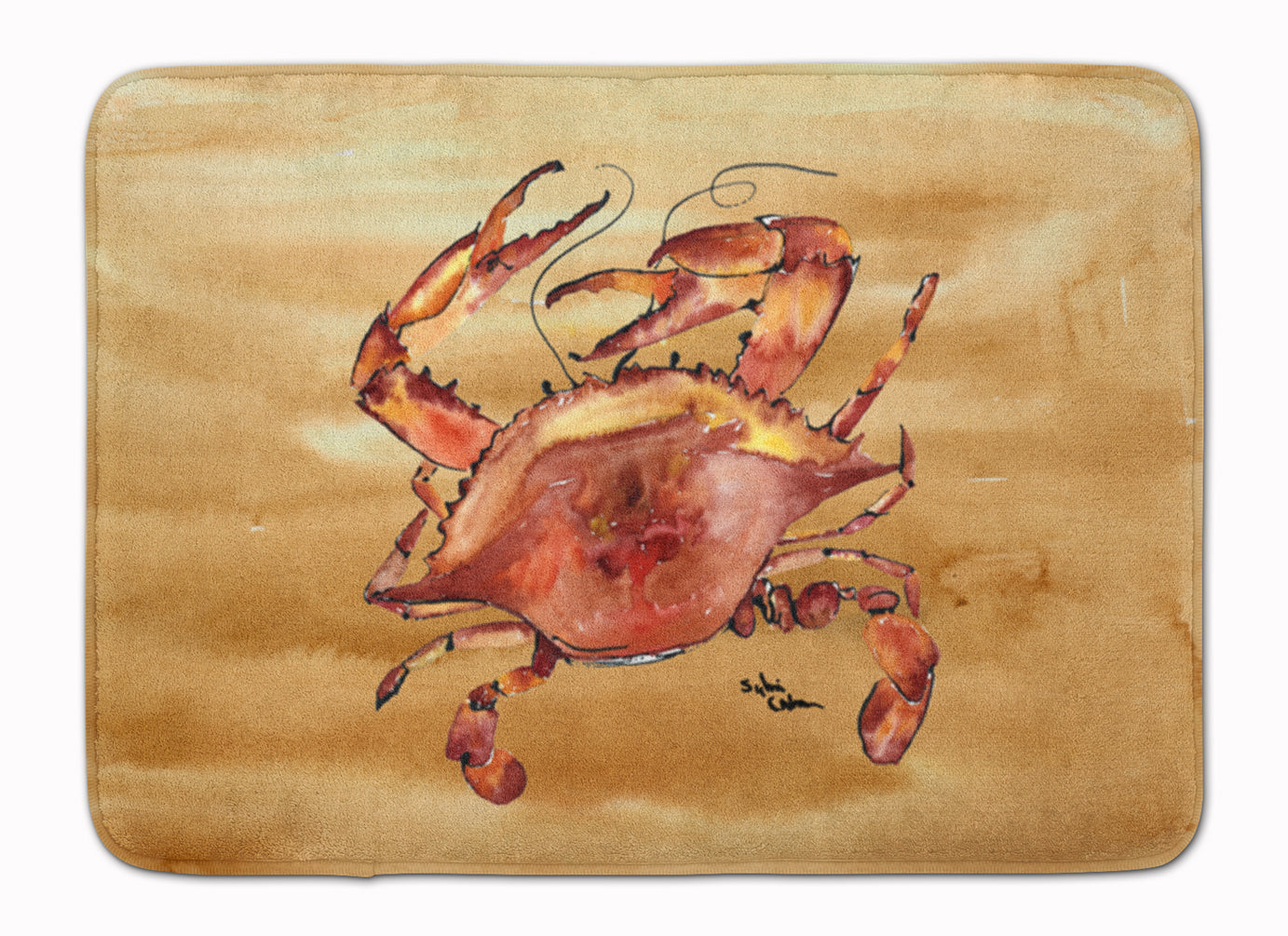 Cooked Crab Sandy Beach Memory Foam Kitchen Mat Machine Washable Anti-Fatigue Cushion Comfort Bath or Kitchen Rug