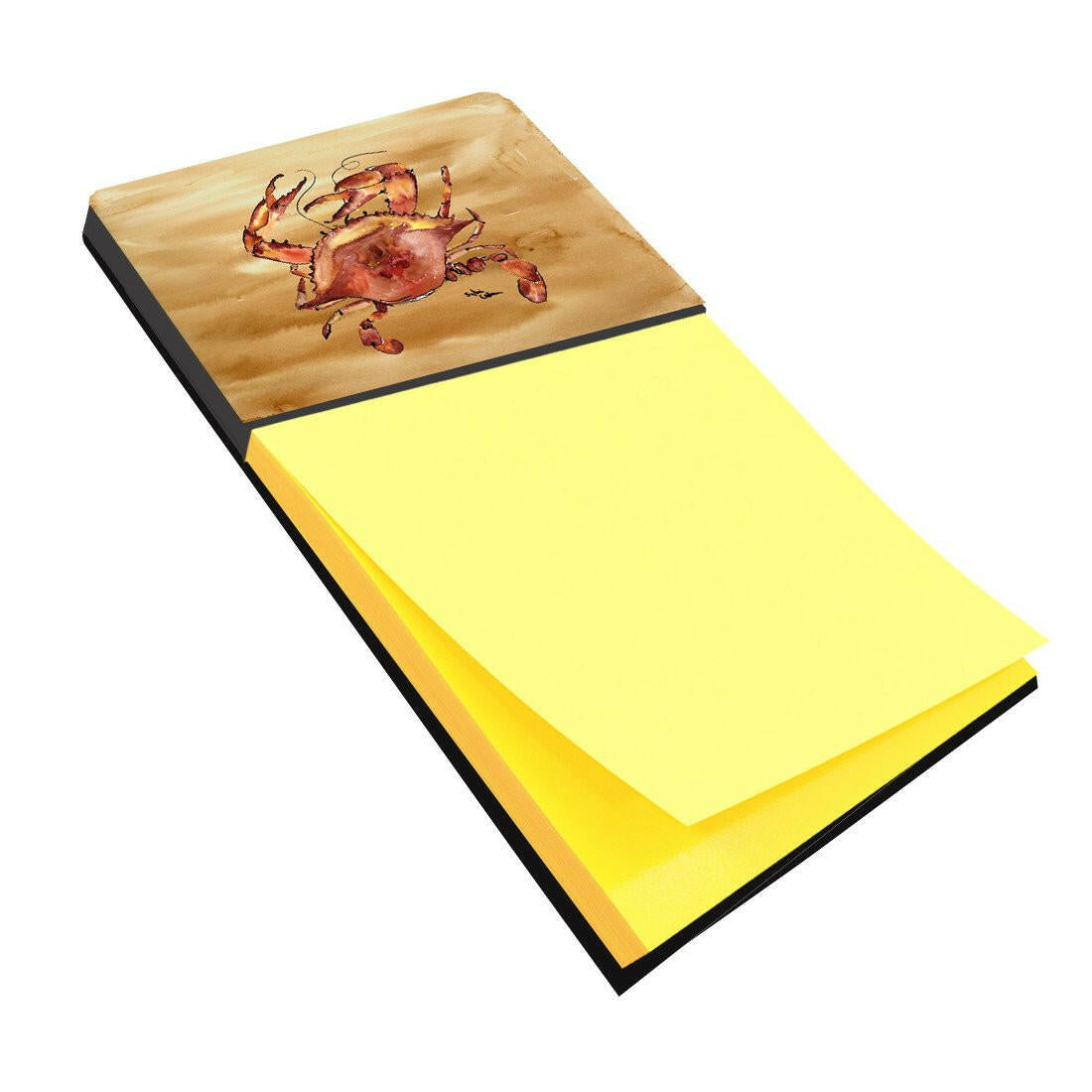 Cooked Crab Sandy Beach Watercolor Sticky Note Holder Refillable Dispenser Desk Accessory 3x3 Pad Gift
