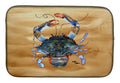 Female Blue Crab Sandy Beach Dish Drying Mat Absorbent Dish Drying Mat Pad for Kitchen Counter Dish Drainer Mat for Countertop, 14 x 21", Multicolor