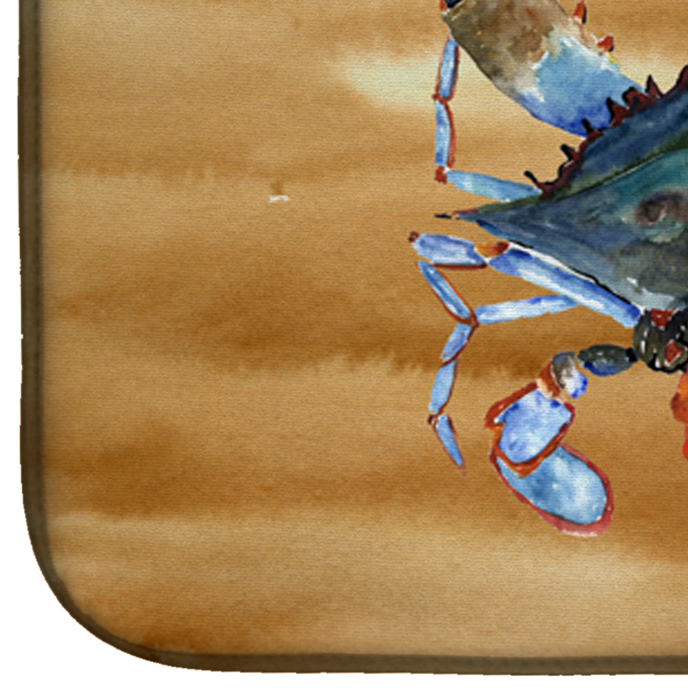 Female Blue Crab Sandy Beach Dish Drying Mat Absorbent Dish Drying Mat Pad for Kitchen Counter Dish Drainer Mat for Countertop, 14 x 21", Multicolor