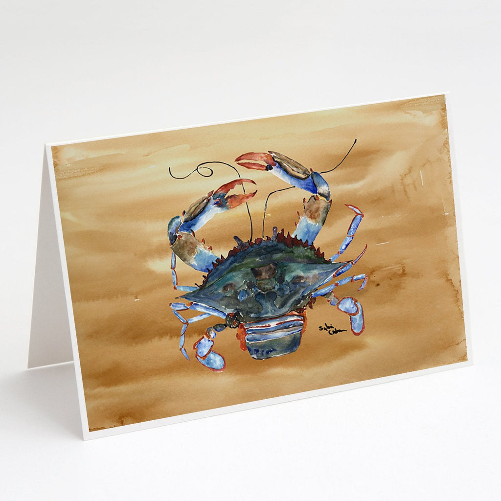 Female Blue Crab Sandy Beach Greeting Cards Pack of 8 Blank Cards with Envelopes Whimsical A7 Size 5x7