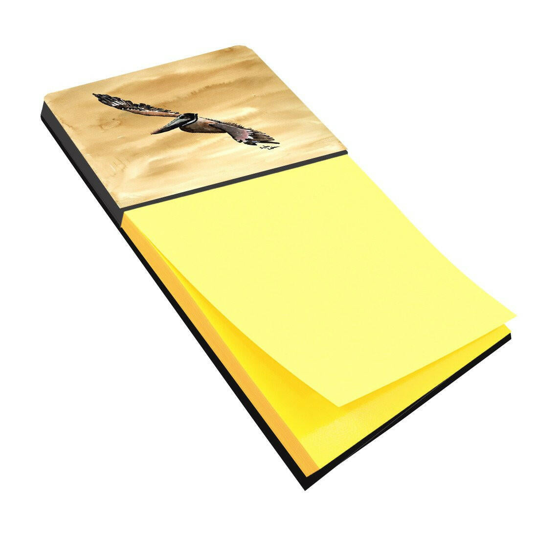 Bright Green Blue Crab Watercolor Sticky Note Holder Refillable Dispenser Desk Accessory 3x3 Pad Gift