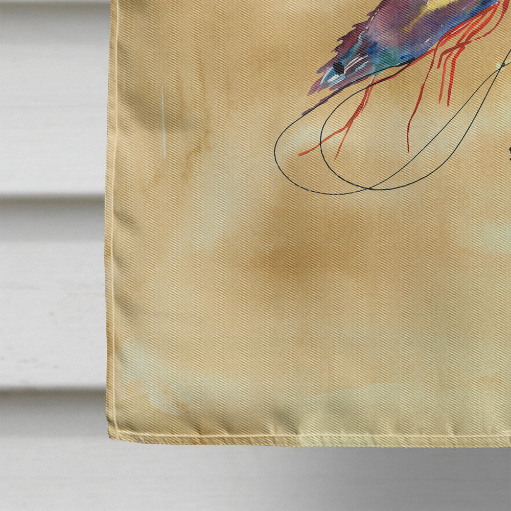 Shrimp  Sandy Beach House Flag 28x40 Porch Sleeve Pole Decorative Outside Yard Banner Artwork Wall Hanging, Polyester